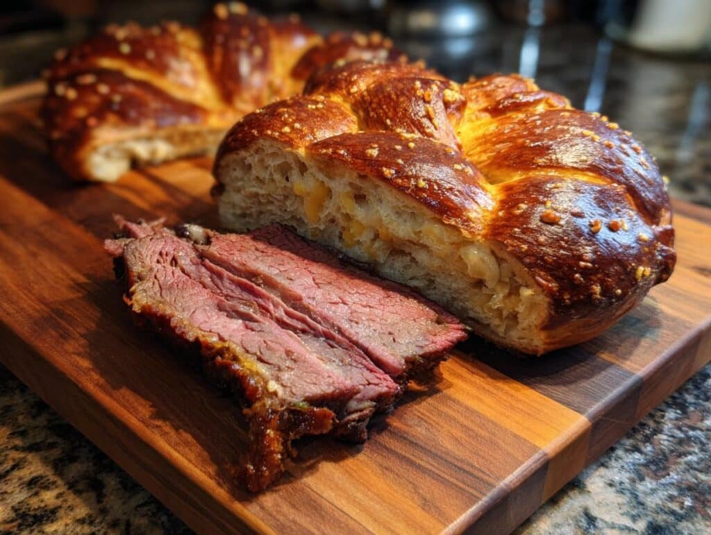 Smoked Brisket Cheese Pretzel
