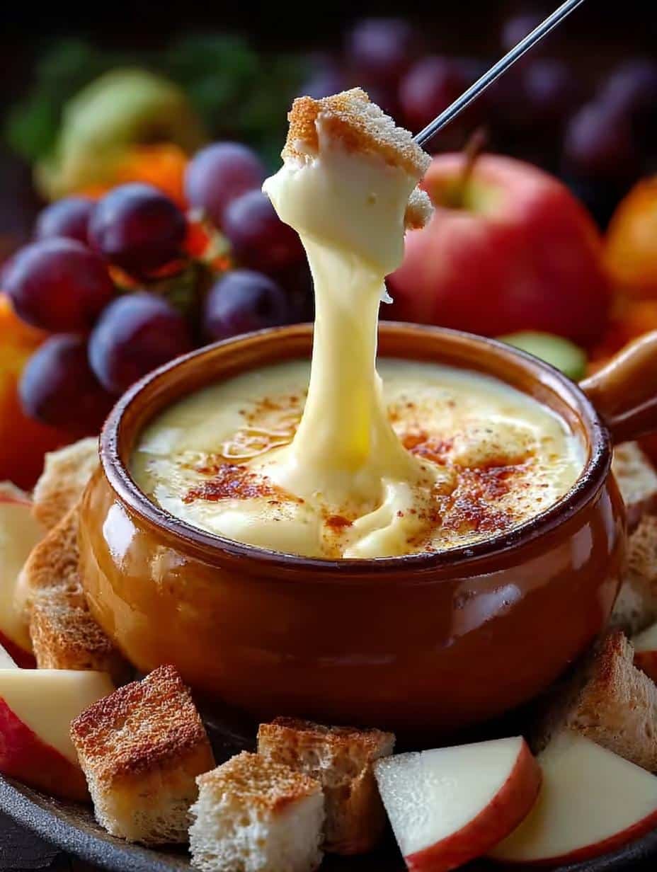 Apple Cider Cheese Fondue