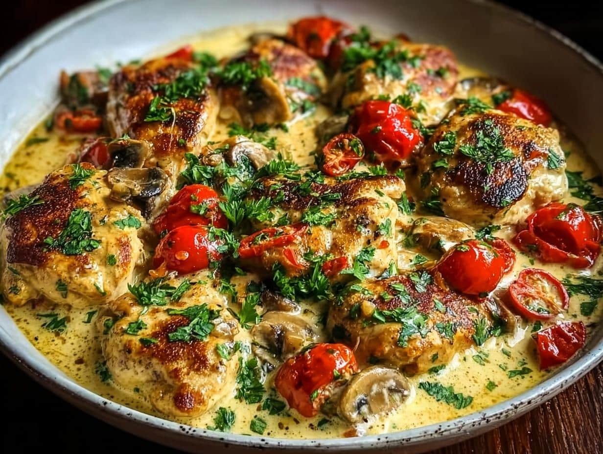 Creamy Pepperoncini Chicken Skillet
