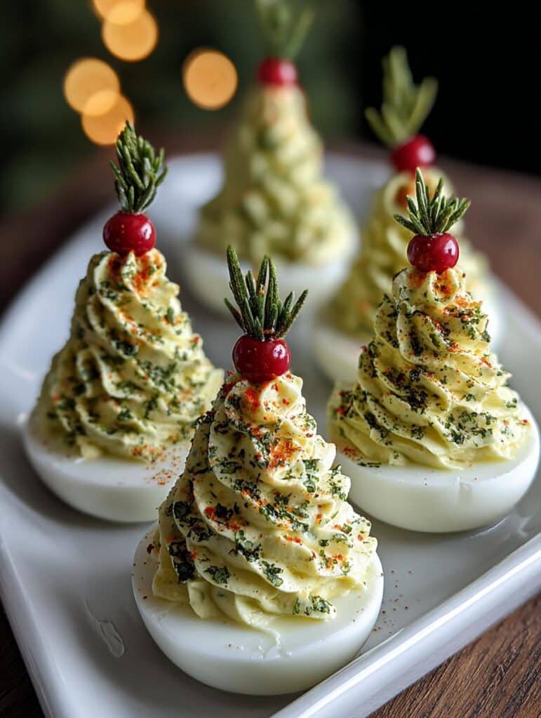 Deviled Egg Christmas Trees