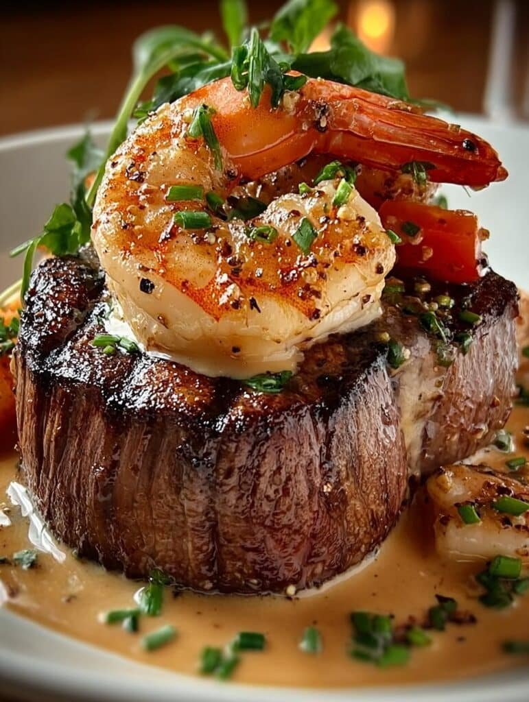 Filet Mignon with Shrimp