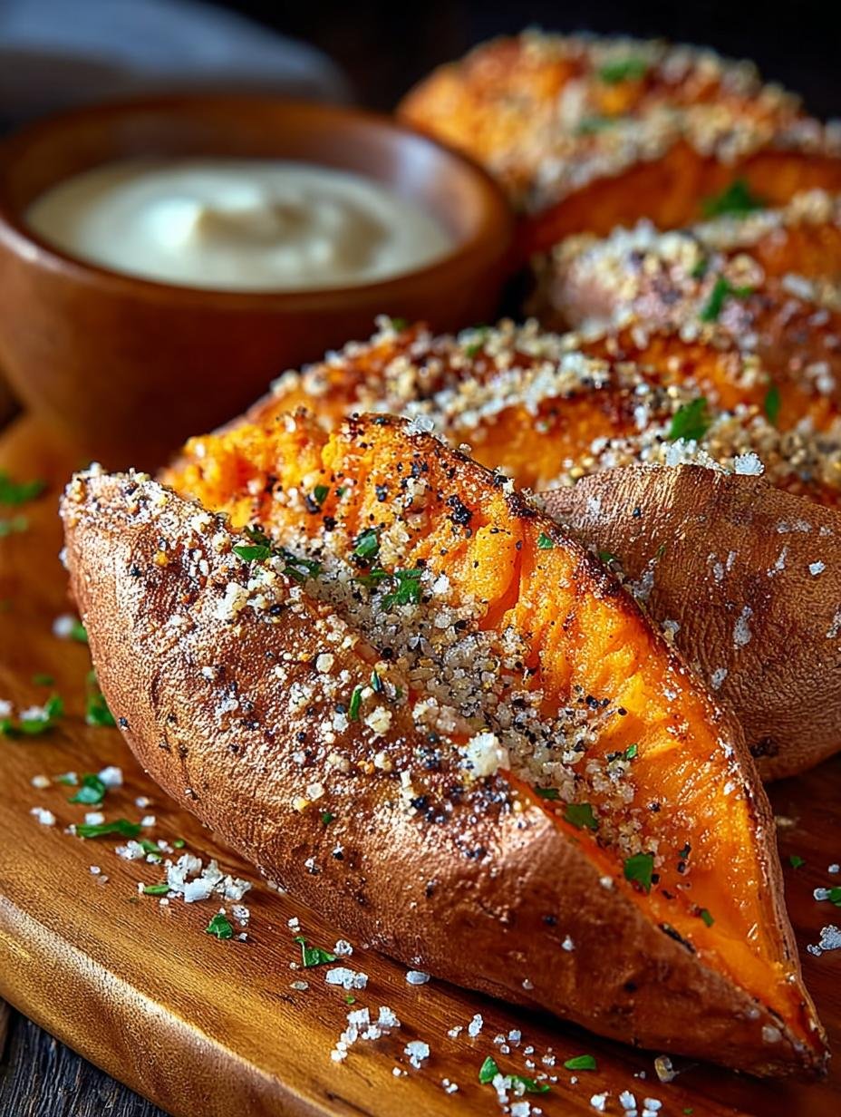 Garlic Parmesan Sweet Potato Wedges for Savory Delight - Garlic Parmesan Sweet Potato - main visual representation