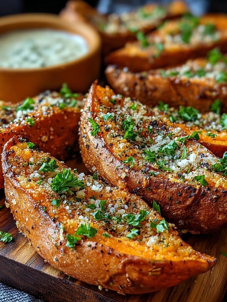 Garlic Parmesan Sweet Potato