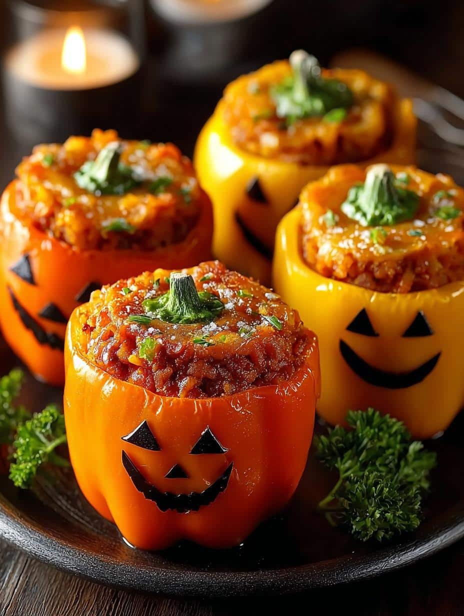 Halloween Jack Lantern Stuffed Peppers You Must Try - Halloween Jack Lantern Stuffed - main visual representation