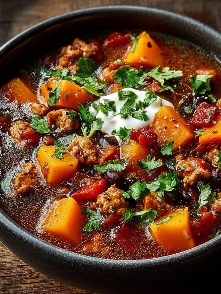 Hearty Butternut Turkey Chili