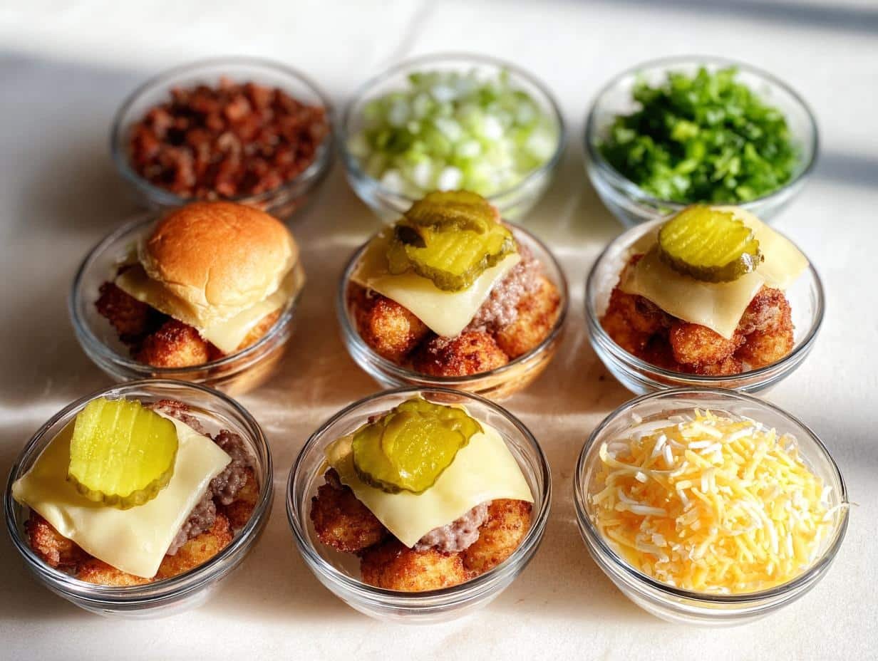 Mini Tater Tot Cheeseburgers: 5 Amazing Bites - Mini Tater Tot Cheeseburgers - additional detail