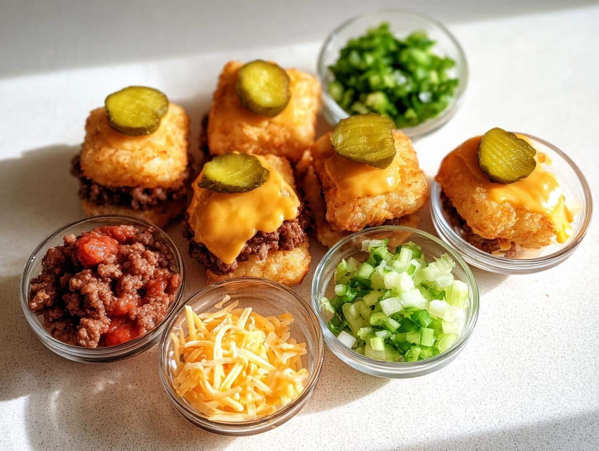 Mini Tater Tot Cheeseburgers: 5 Amazing Bites - Mini Tater Tot Cheeseburgers - additional detail