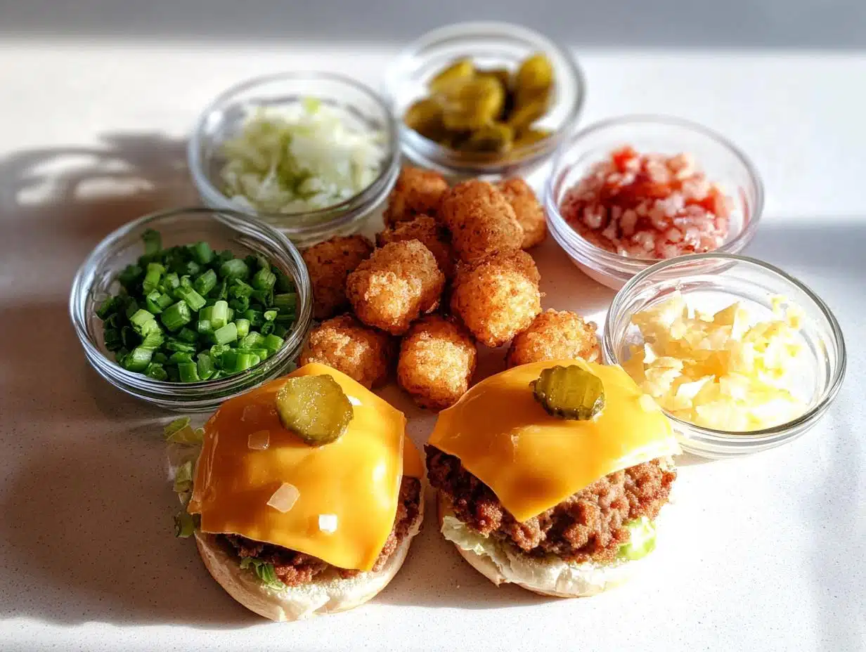 Mini Tater Tot Cheeseburgers: 5 Amazing Bites 1 Mini Tater Tot Cheeseburgers