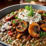 Mushroom Lentil Stroganoff