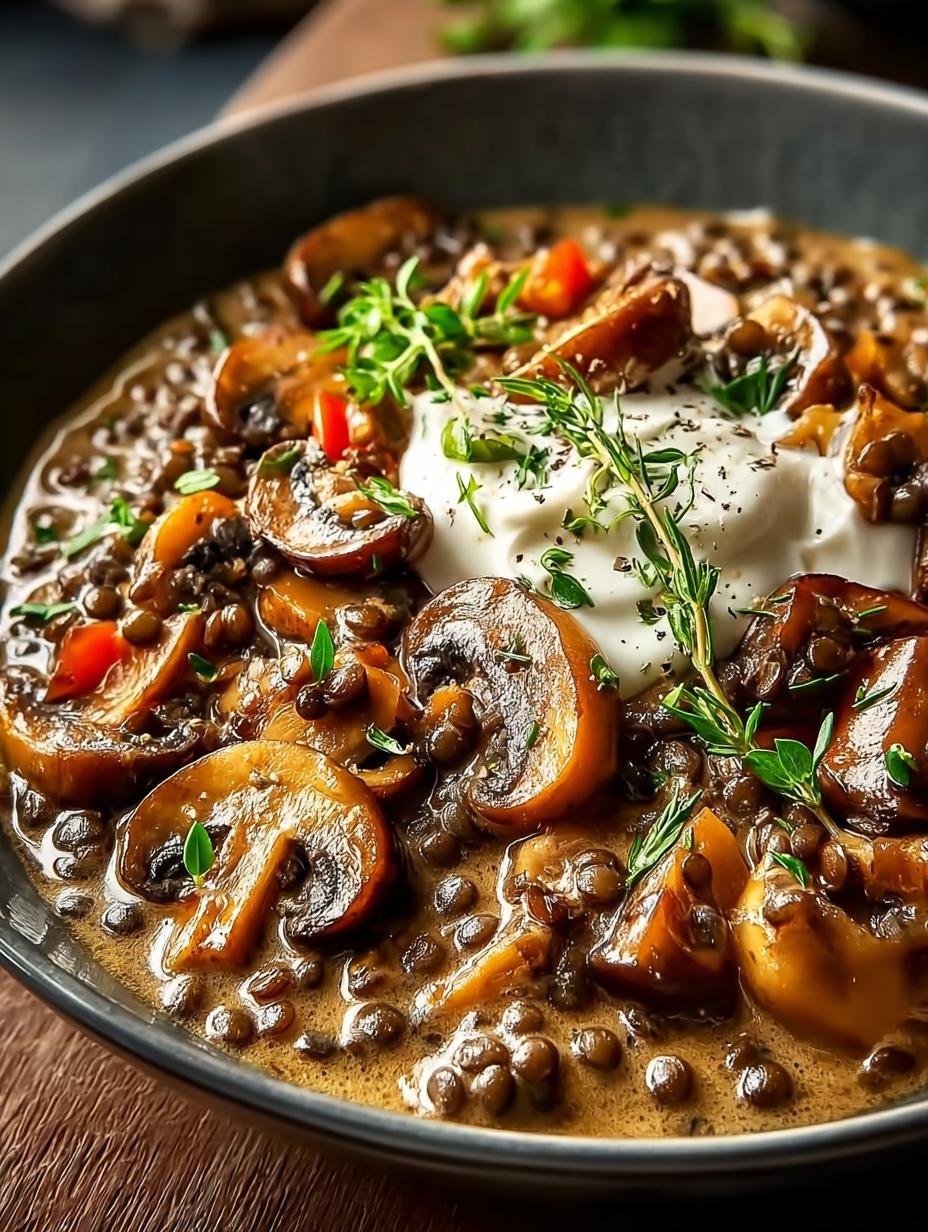 Delicious Mushroom Lentil Stroganoff in 25 Minutes - Mushroom Lentil Stroganoff - additional detail