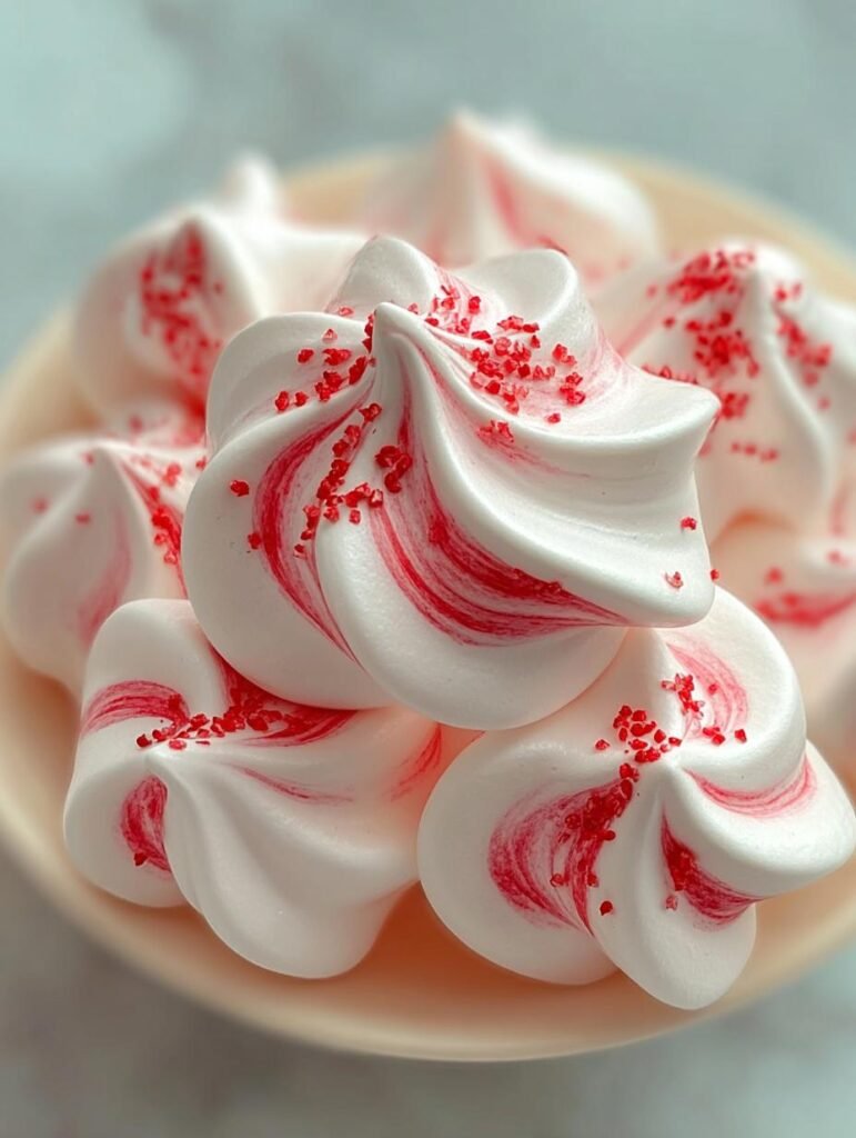 Peppermint Meringue Cookies