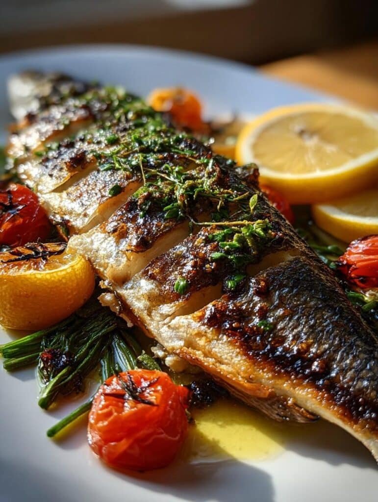 Whole Roasted Branzino with