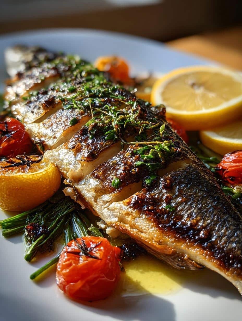 Whole Roasted Branzino with