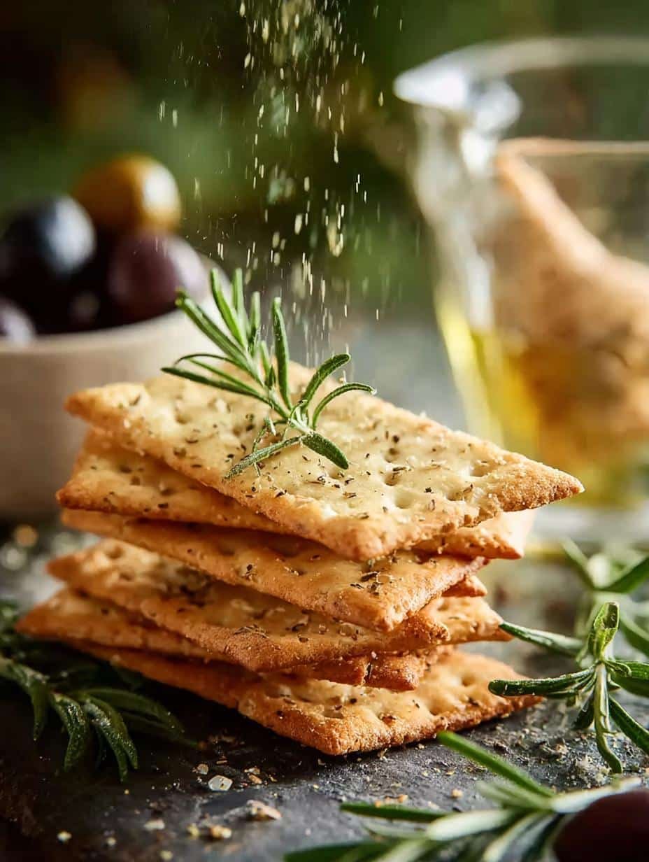 Artisanal Crackers with Olive Oil & Rosemary Delight 3 Artisanal Crackers with Olive Oil & Rosemary Delight - Artisanal Crackers with Olive - additional detail