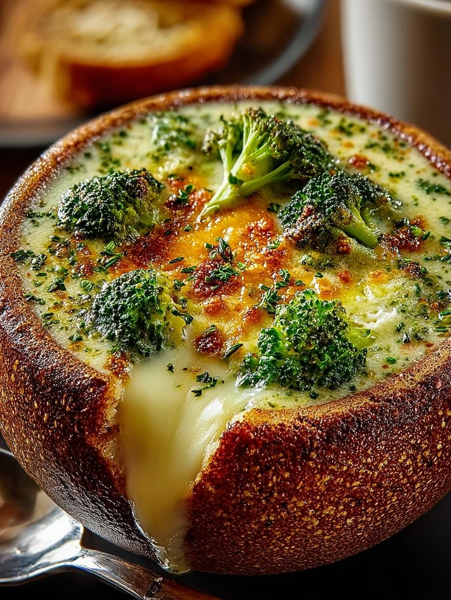Creamy Broccoli Cheese Soup in Bread Bowls: 7 Reasons to Love - Broccoli Cheese Soup - additional detail
