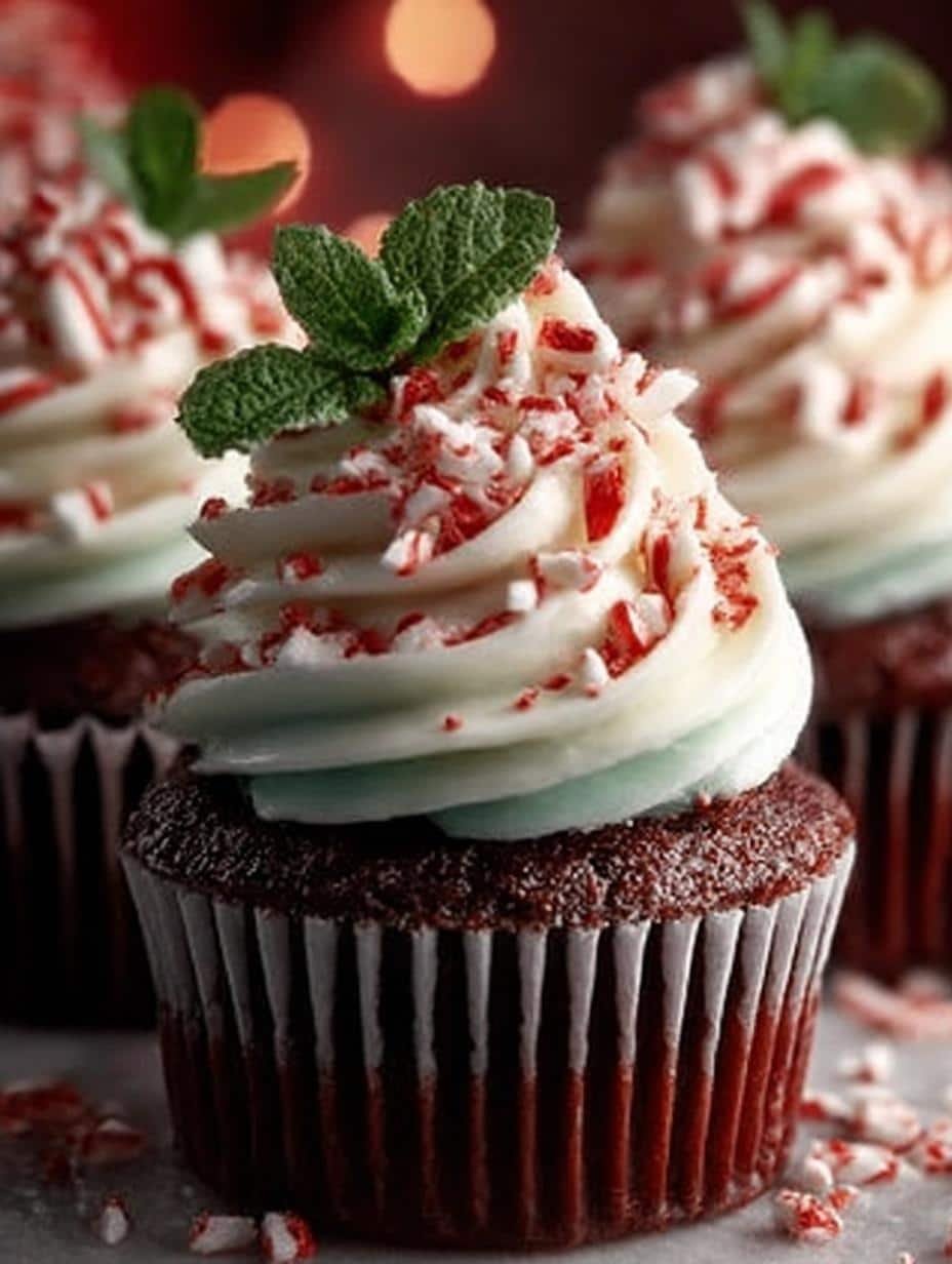 Cozy Peppermint Cupcakes