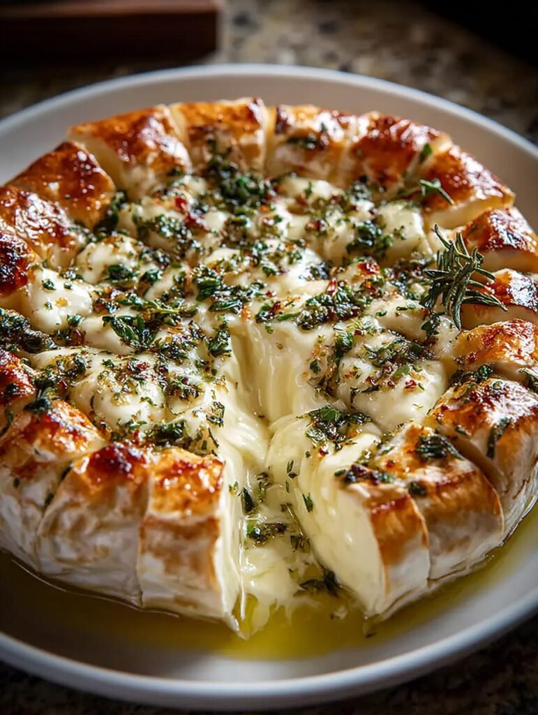 Garlic Herb Baked Brie