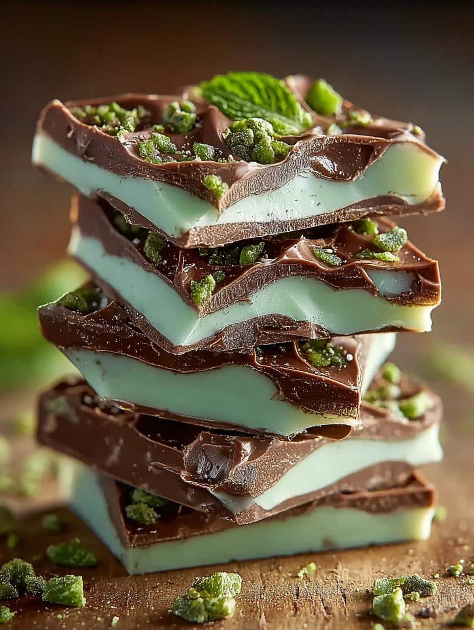 Grasshopper Mint Chocolate Bark: 5 Irresistible Layers - Grasshopper Mint Chocolate Bark - additional detail