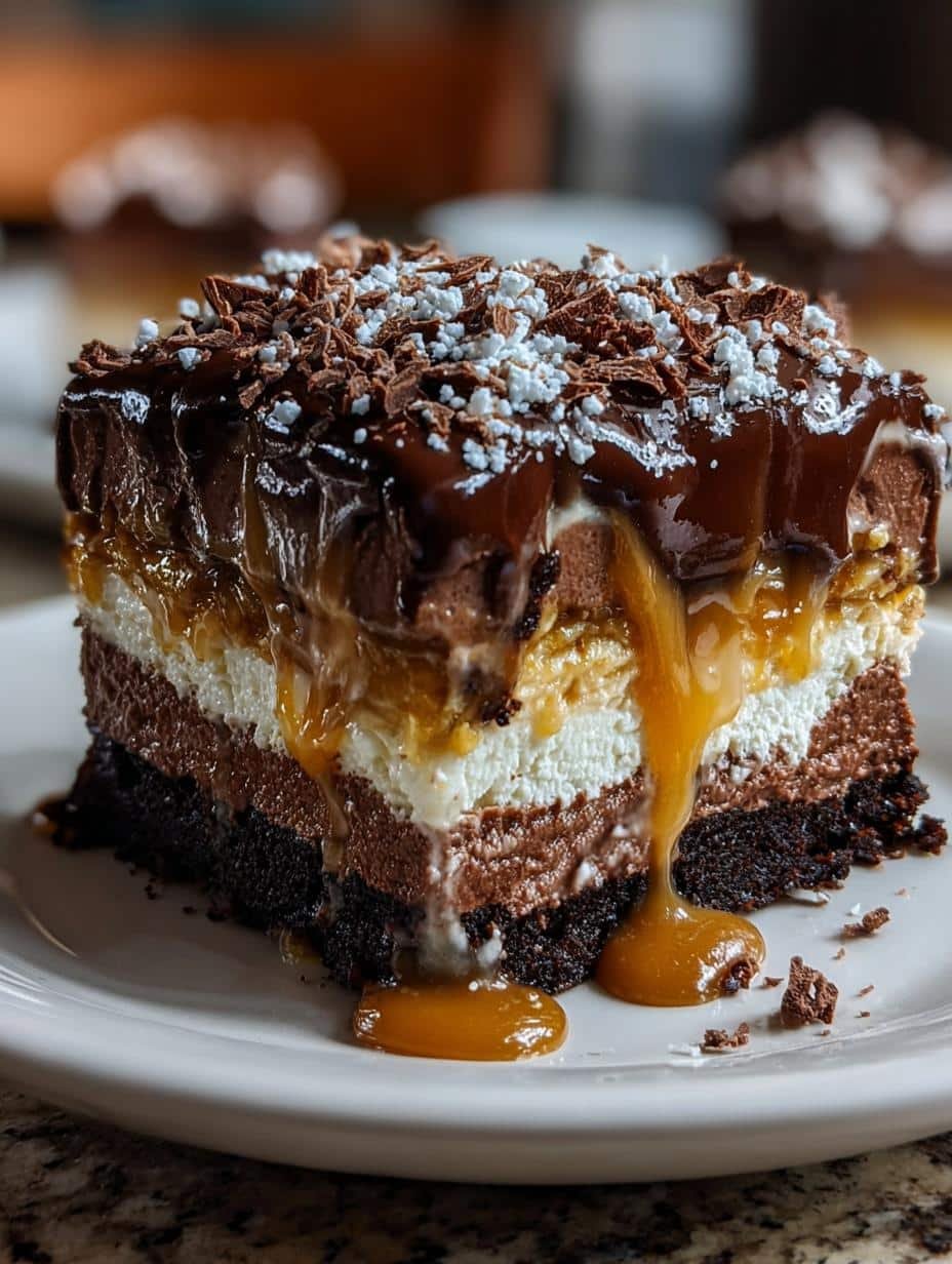 Irresistible Salted Caramel Chocolate Lasagna Recipe - Salted Caramel Chocolate Lasagna - main visual representation