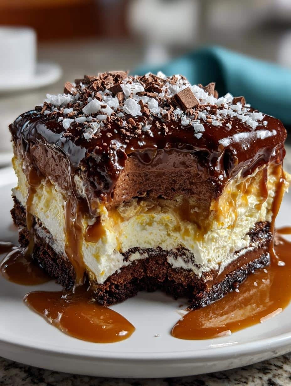 Irresistible Salted Caramel Chocolate Lasagna Recipe - Salted Caramel Chocolate Lasagna - additional detail