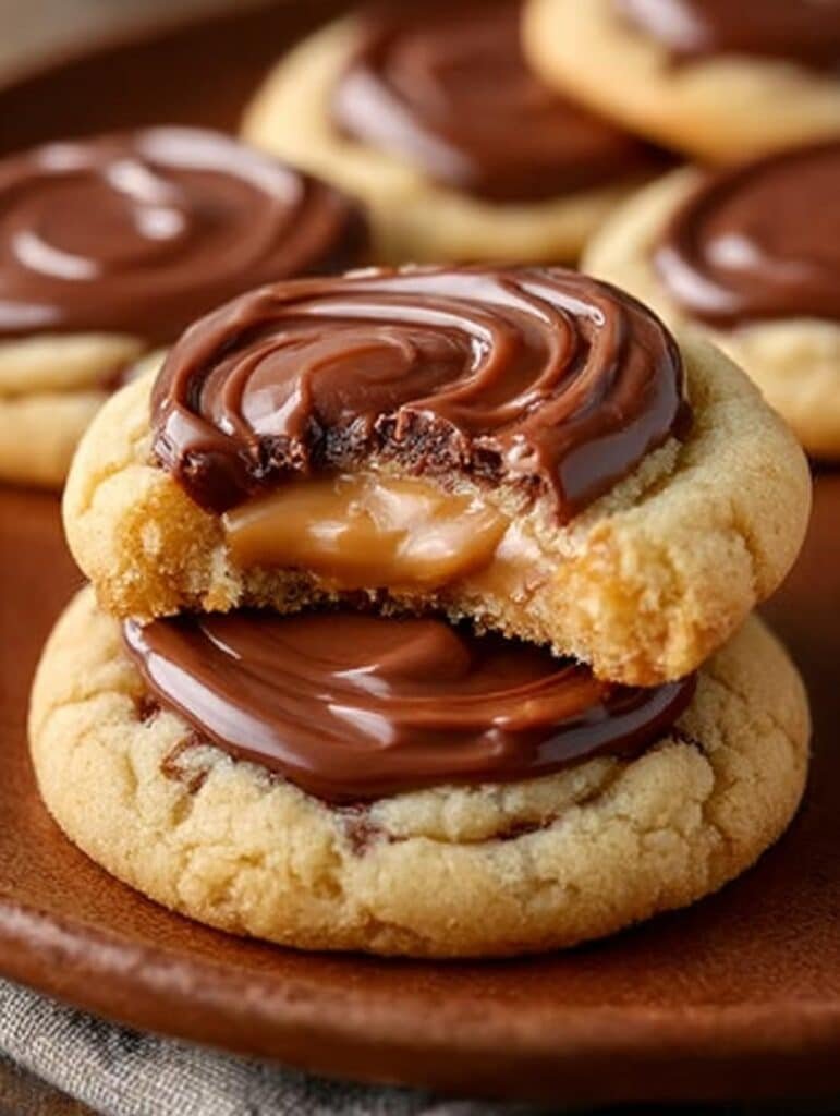 Soft Chewy Twix Cookies