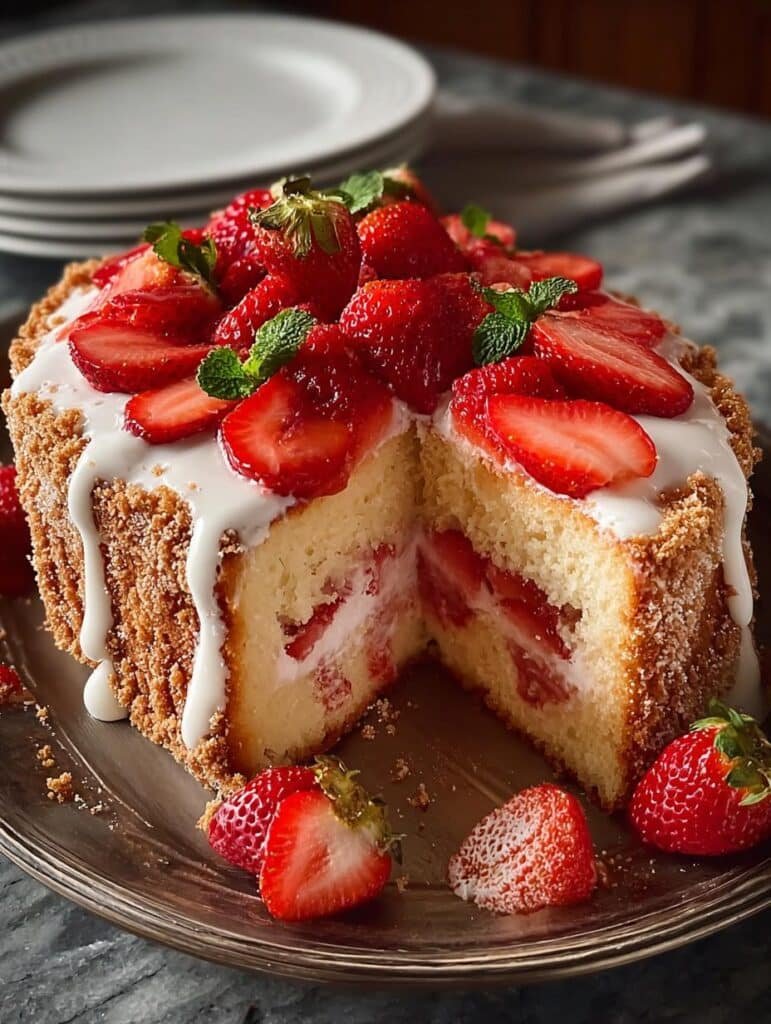 Strawberry Crunch Pound Cake