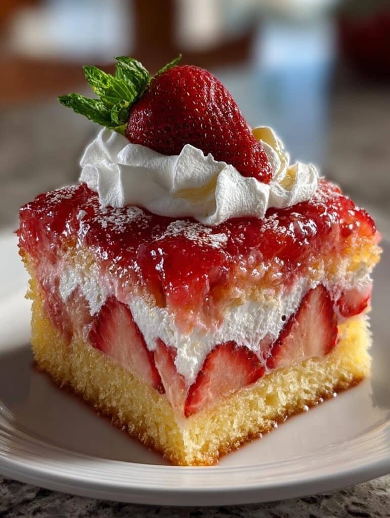 Strawberry Lemonade Poke Cake
