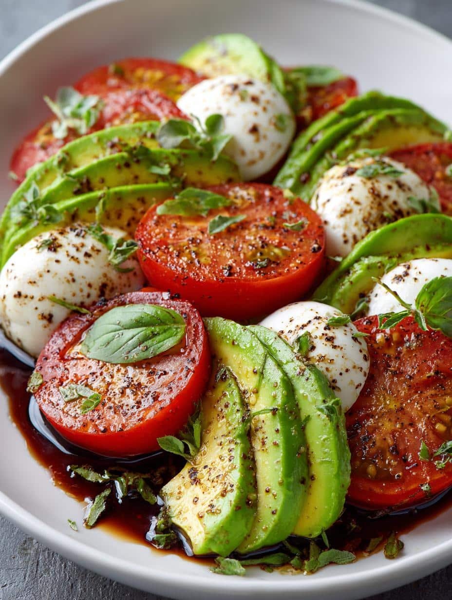 Delicious Avocado Caprese Salad: 5 Fresh Ingredients - Avocado Caprese Salad - additional detail