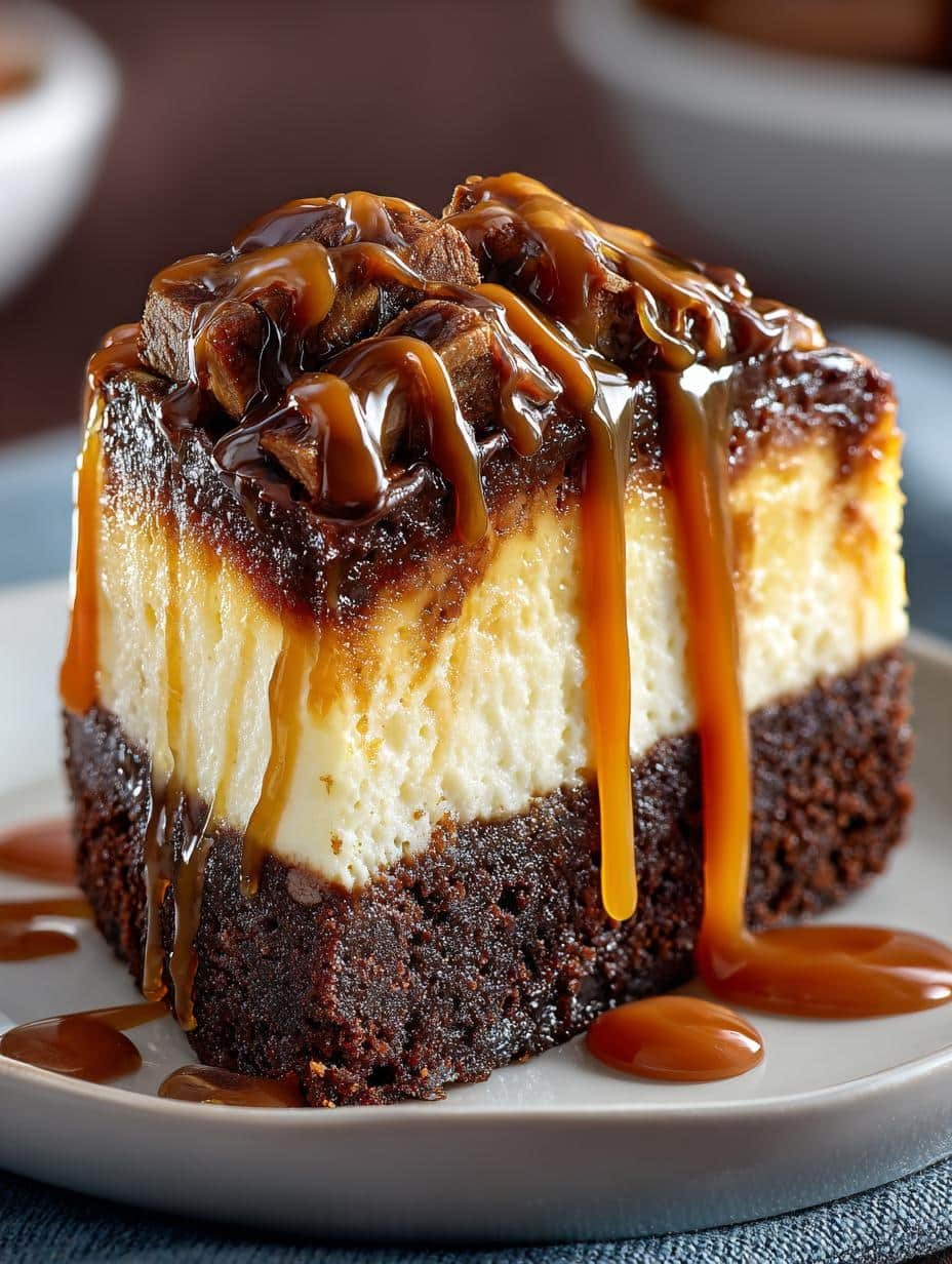 Caramel Brownie Cheesecake Bliss: 12 Layers of Indulgence - Caramel Brownie Cheesecake Bliss - additional detail