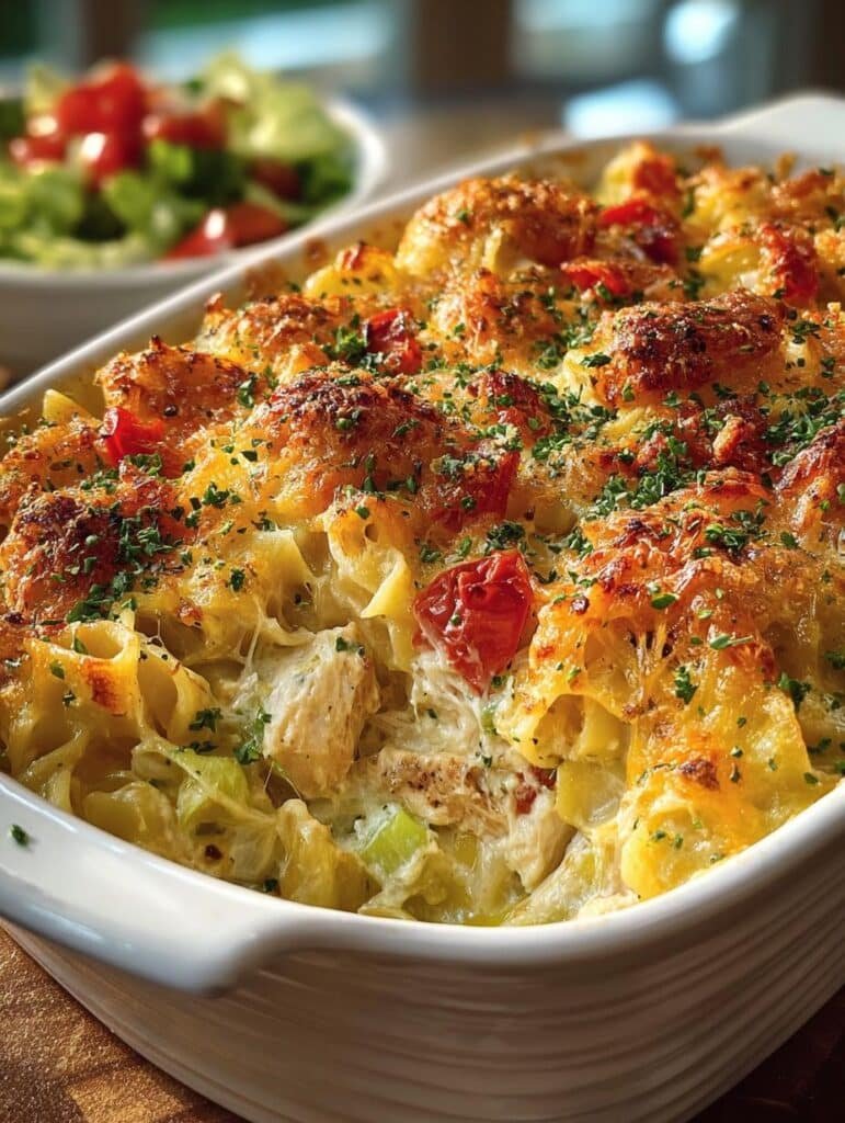 Chicken Cheddar Noodle Bake