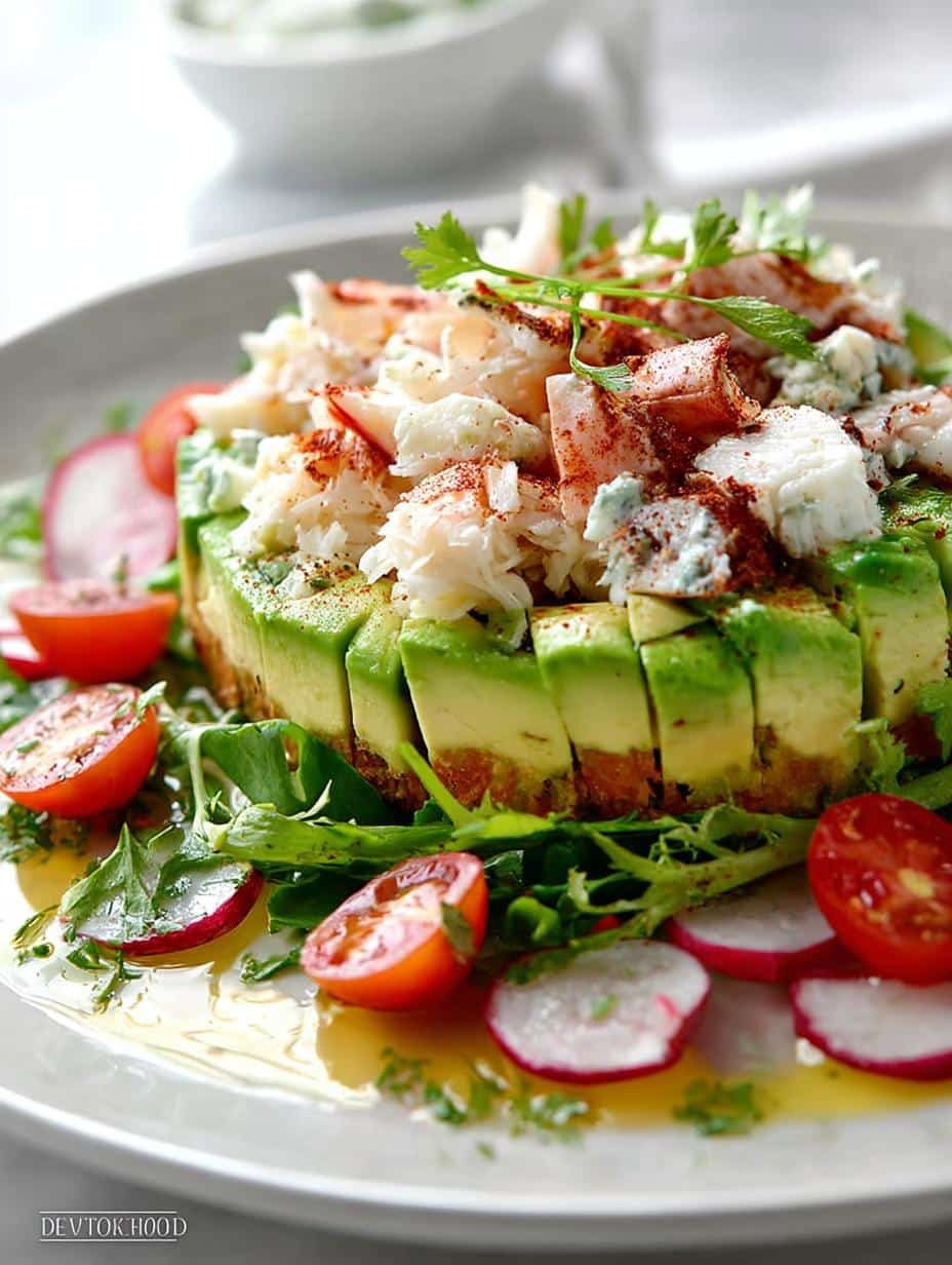 Irresistible Crab Avocado Salad with fresh ingredients and vibrant colors