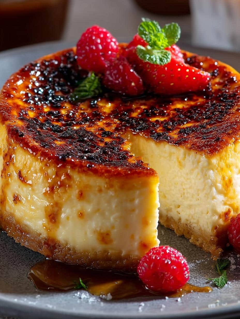 Creme Brulee Cheesecake: 7 Irresistible Layers of Flavor 2 Creme Brulee Cheesecake: 7 Irresistible Layers of Flavor - Creme Brulee Cheesecake - main visual representation