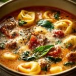Crockpot Sausage Tortellini Soup