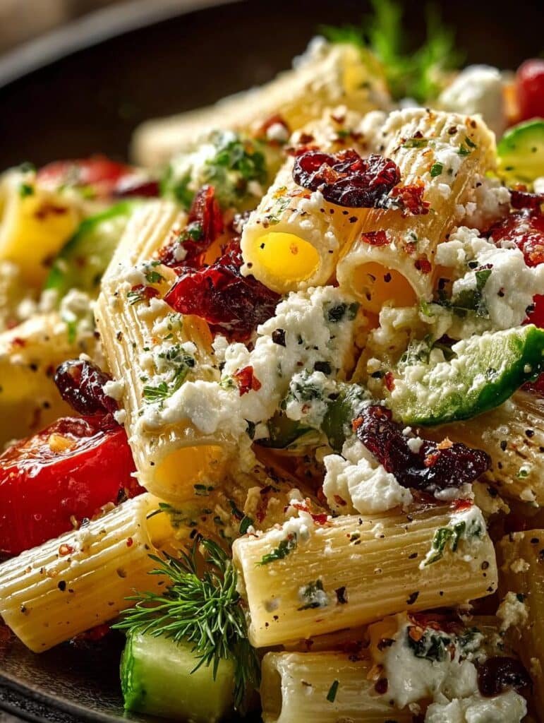 Feta Cranberry Rigatoni Salad