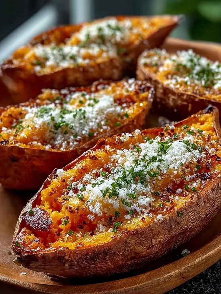 Garlic Parmesan Sweet Potato