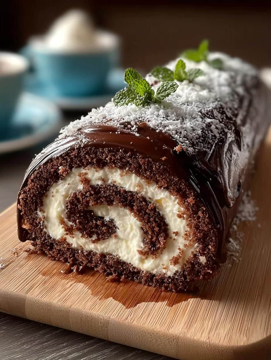 Decadent German Chocolate Cake Roll for Any Occasion - German Chocolate Cake Roll - additional detail