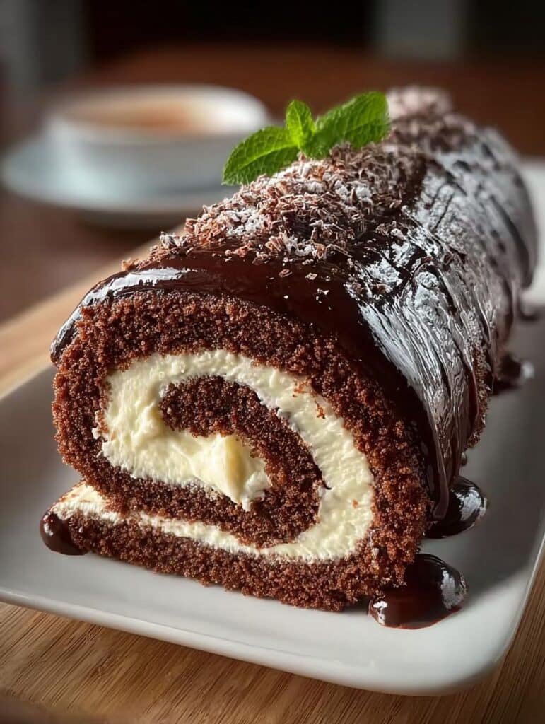 German Chocolate Cake Roll