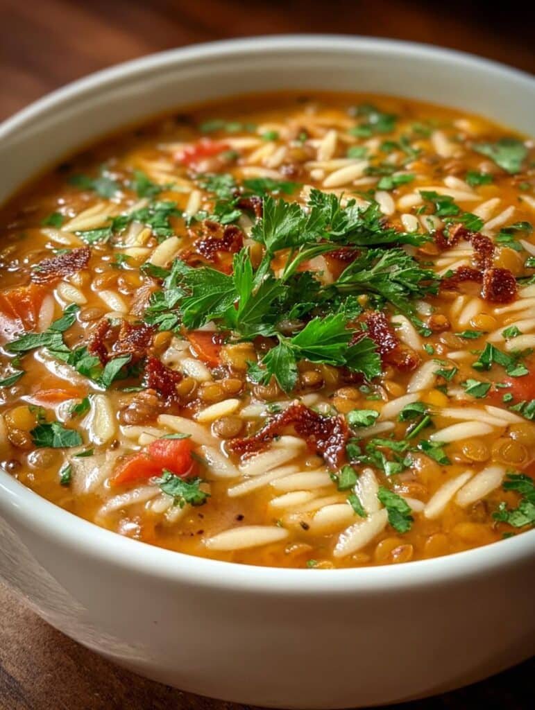 Lentil Orzo Soup