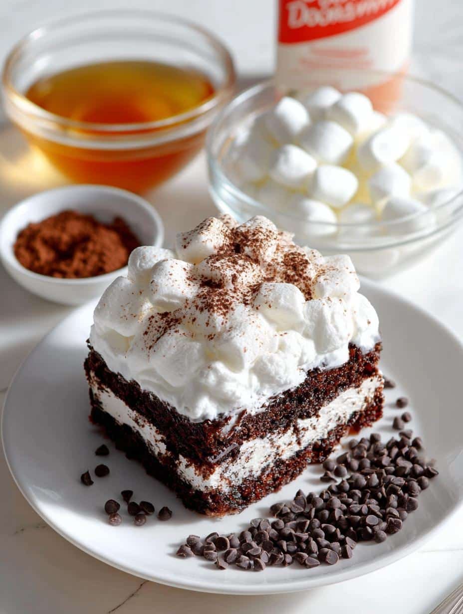 Delicious Marshmallow Chocolate Poke Cake Recipe - Marshmallow Chocolate Poke Cake - main visual representation