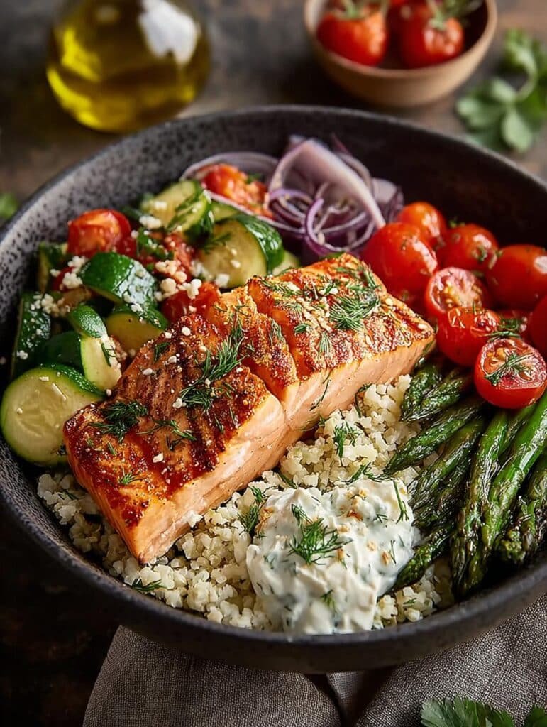 Mediterranean Salmon Bowls