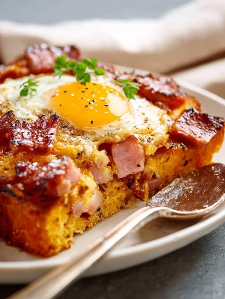 Overnight Ham Egg Breakfast