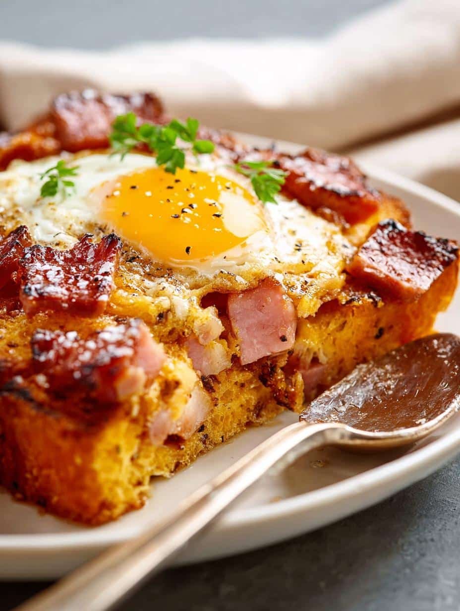 Overnight Ham Egg Breakfast