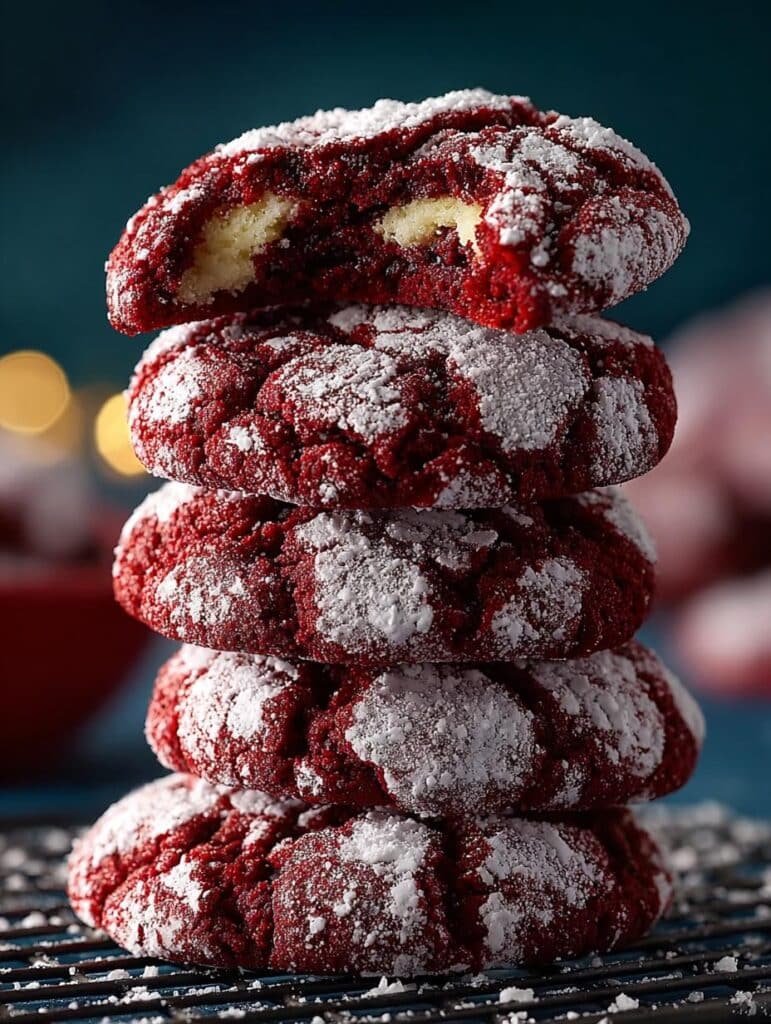 Red Velvet Crinkle Cookies