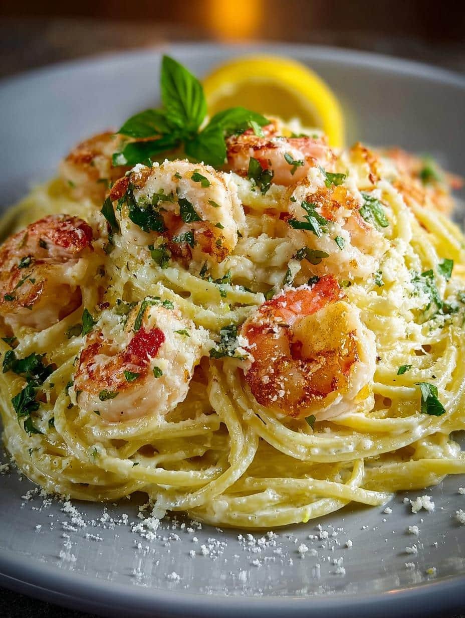 Irresistible Shrimp Lemon Ricotta Spaghetti in 30 Minutes - Shrimp Lemon Ricotta Spaghetti - main visual representation