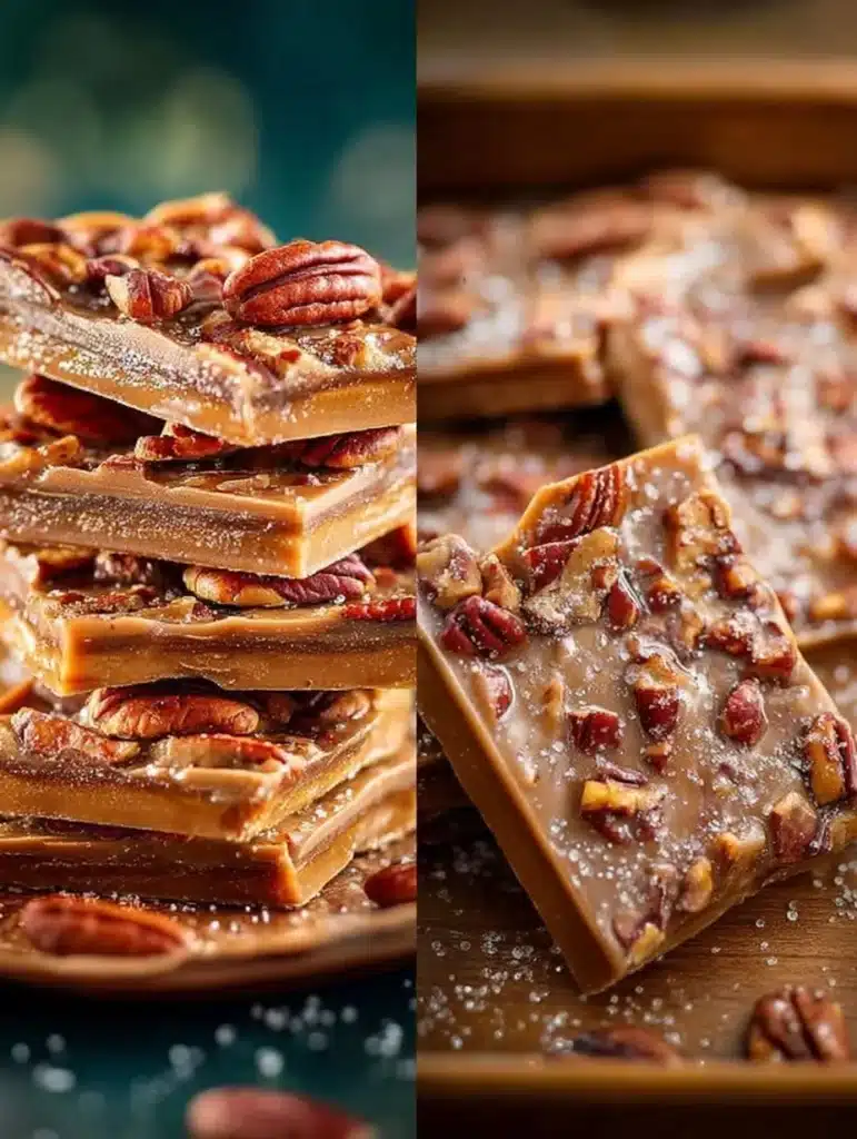 Delicious Pecan Pie Bark made with rich pecans and caramel flavor.