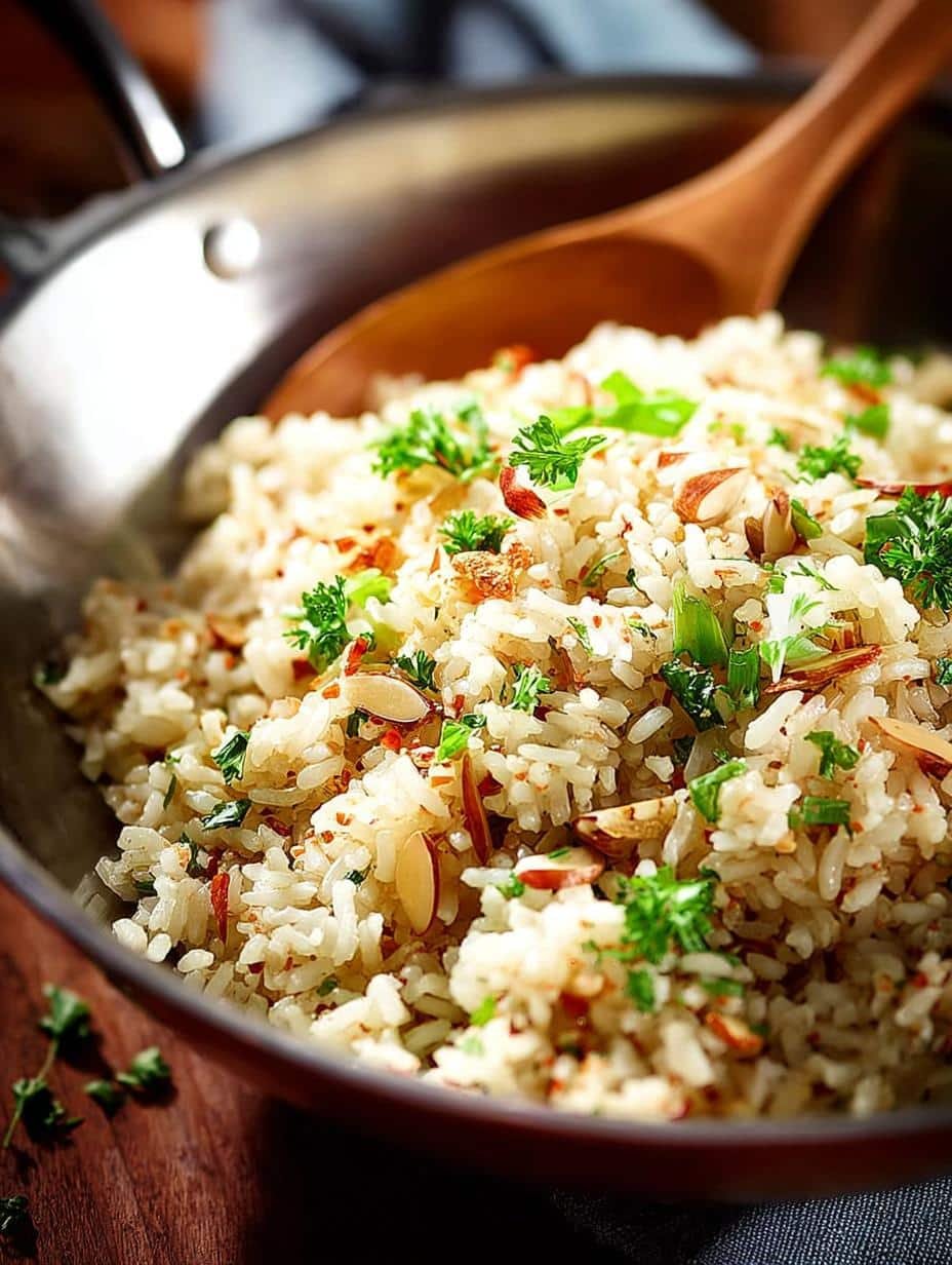 Delicious Almond Brown Rice Pilaf in 20 Minutes - Almond Brown Rice Pilaf - additional detail