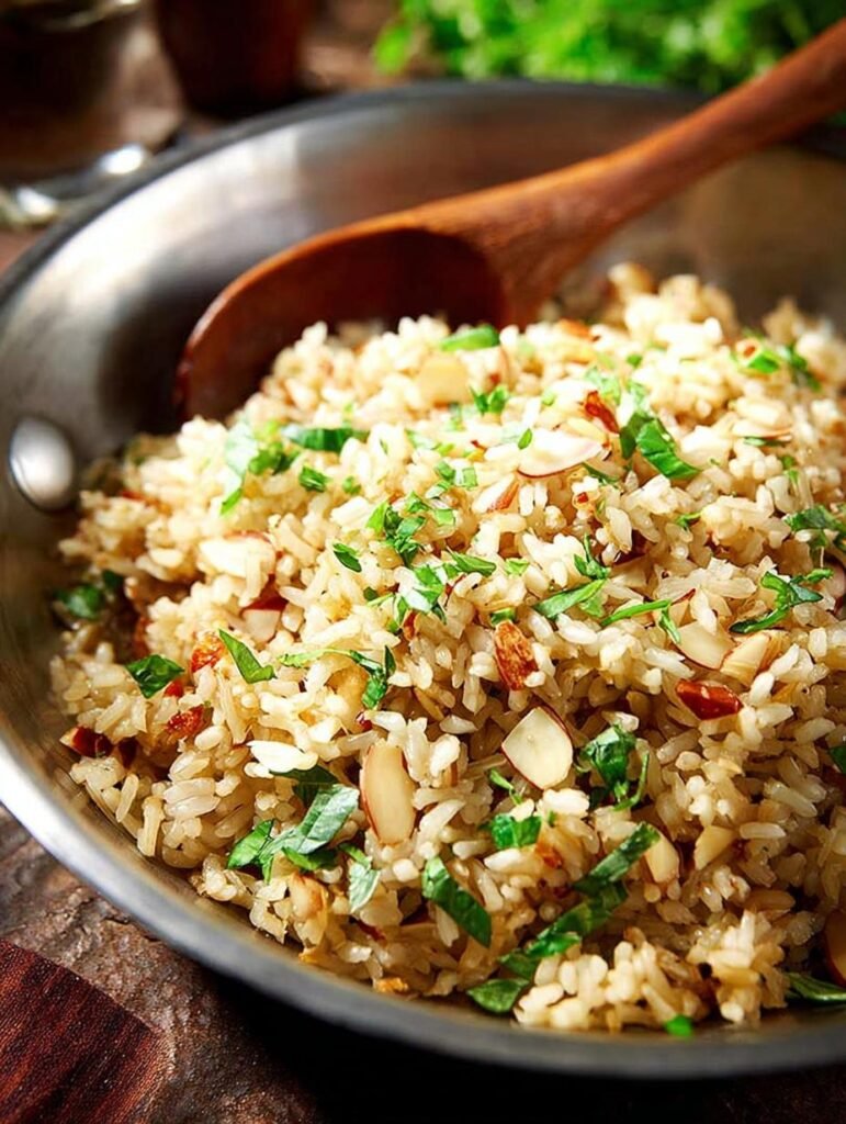 Almond Brown Rice Pilaf