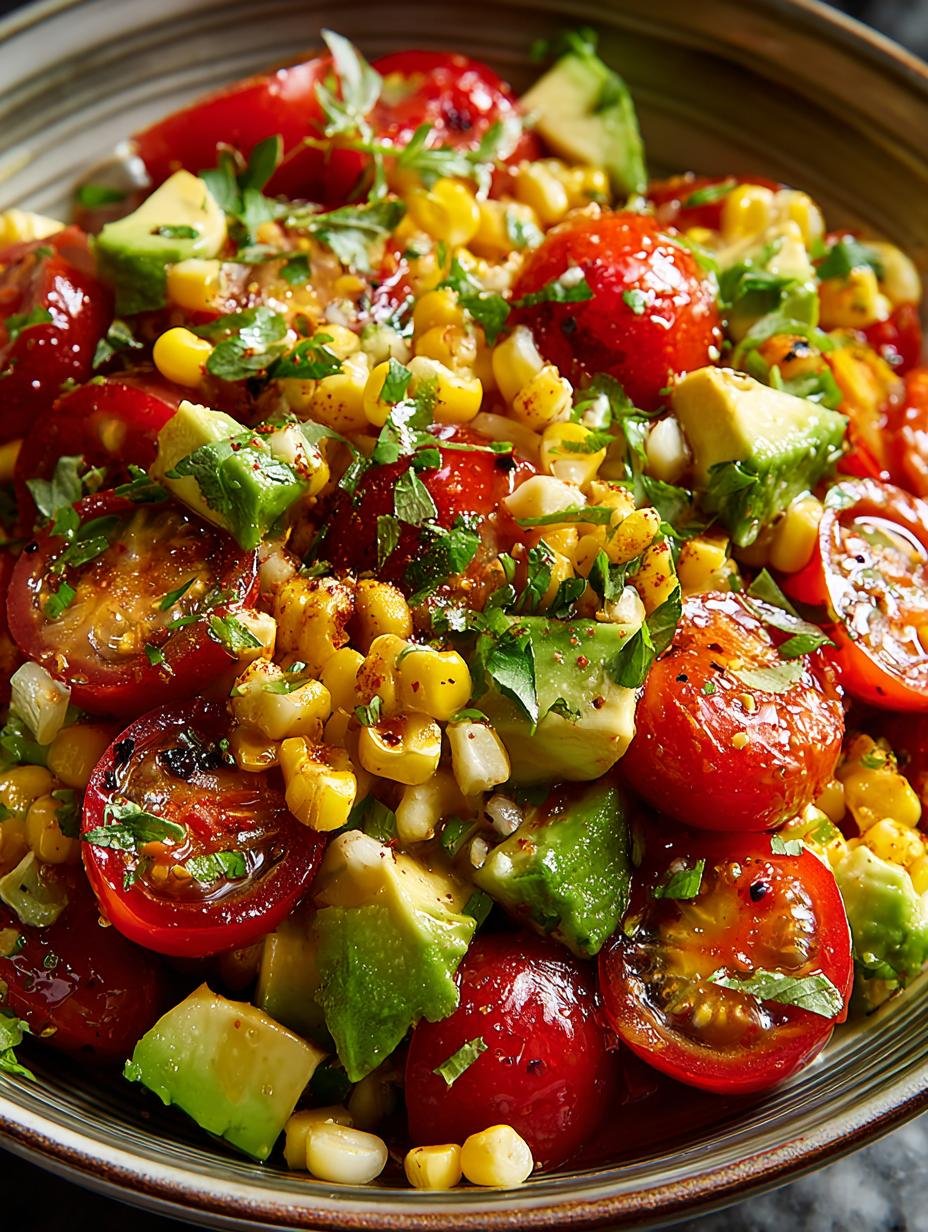 Delicious Avocado Tomato Corn Salad Recipe for Summer - Avocado Tomato Corn Salad - additional detail