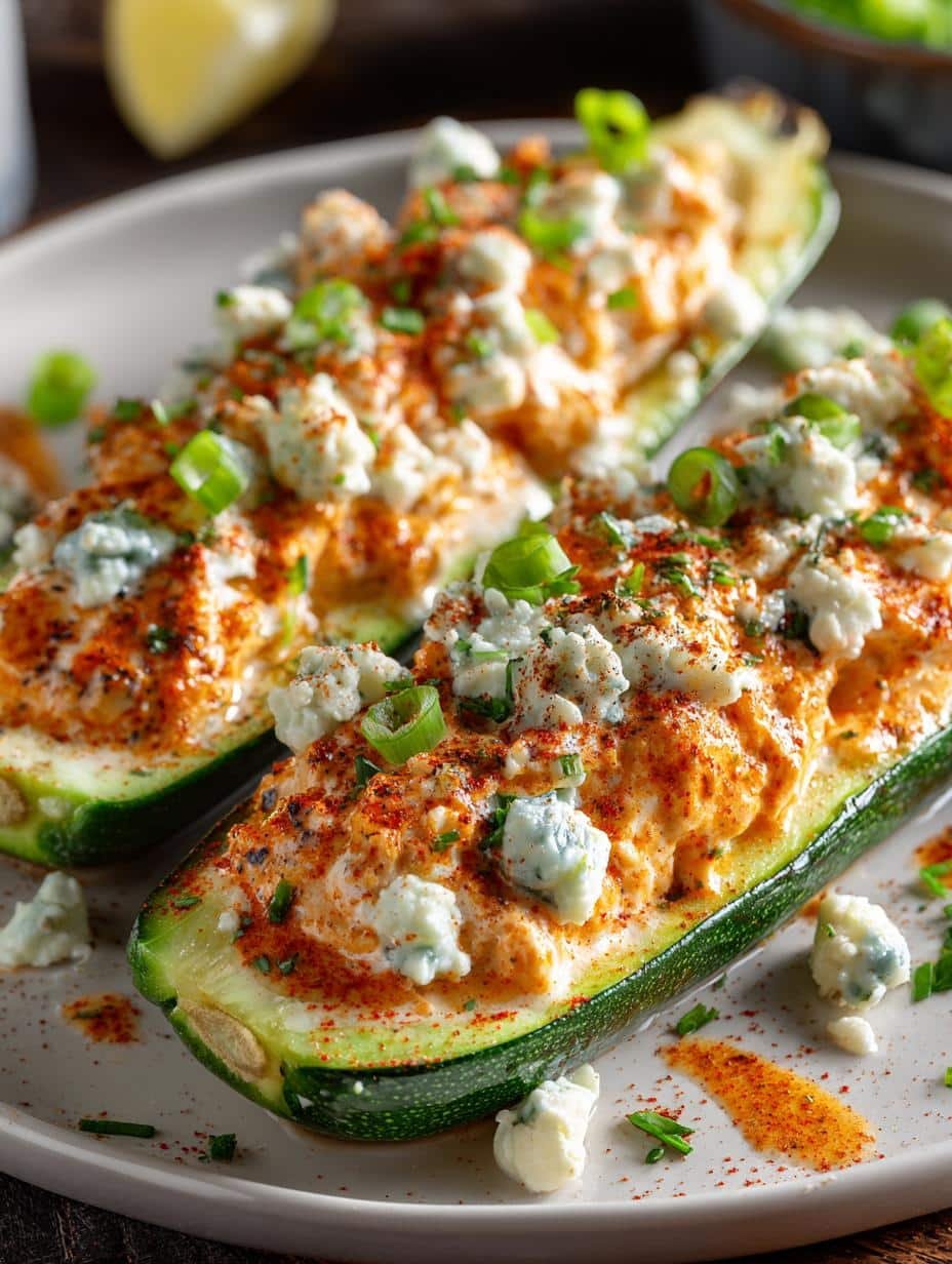 Delicious Buffalo Chicken Zucchini Boats: 4 Ways to Enjoy 2 Delicious Buffalo Chicken Zucchini Boats: 4 Ways to Enjoy - Buffalo Chicken Zucchini Boats - main visual representation