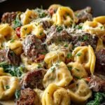 Creamy Cheesesteak Tortellini Delight